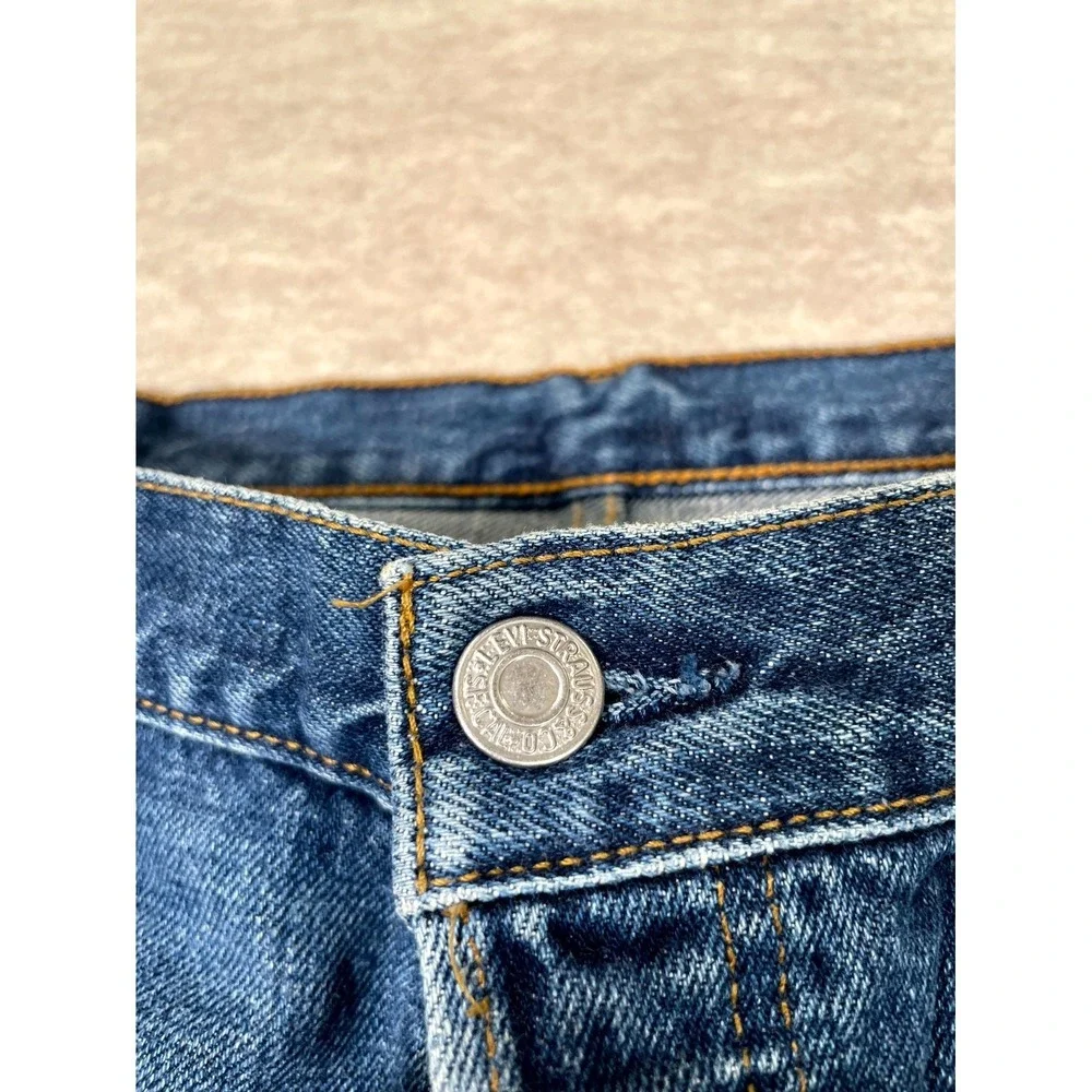 Levis 501 Original Fit Jeans Mens 36x32 Blue Denim Straight Leg Cotton High Rise